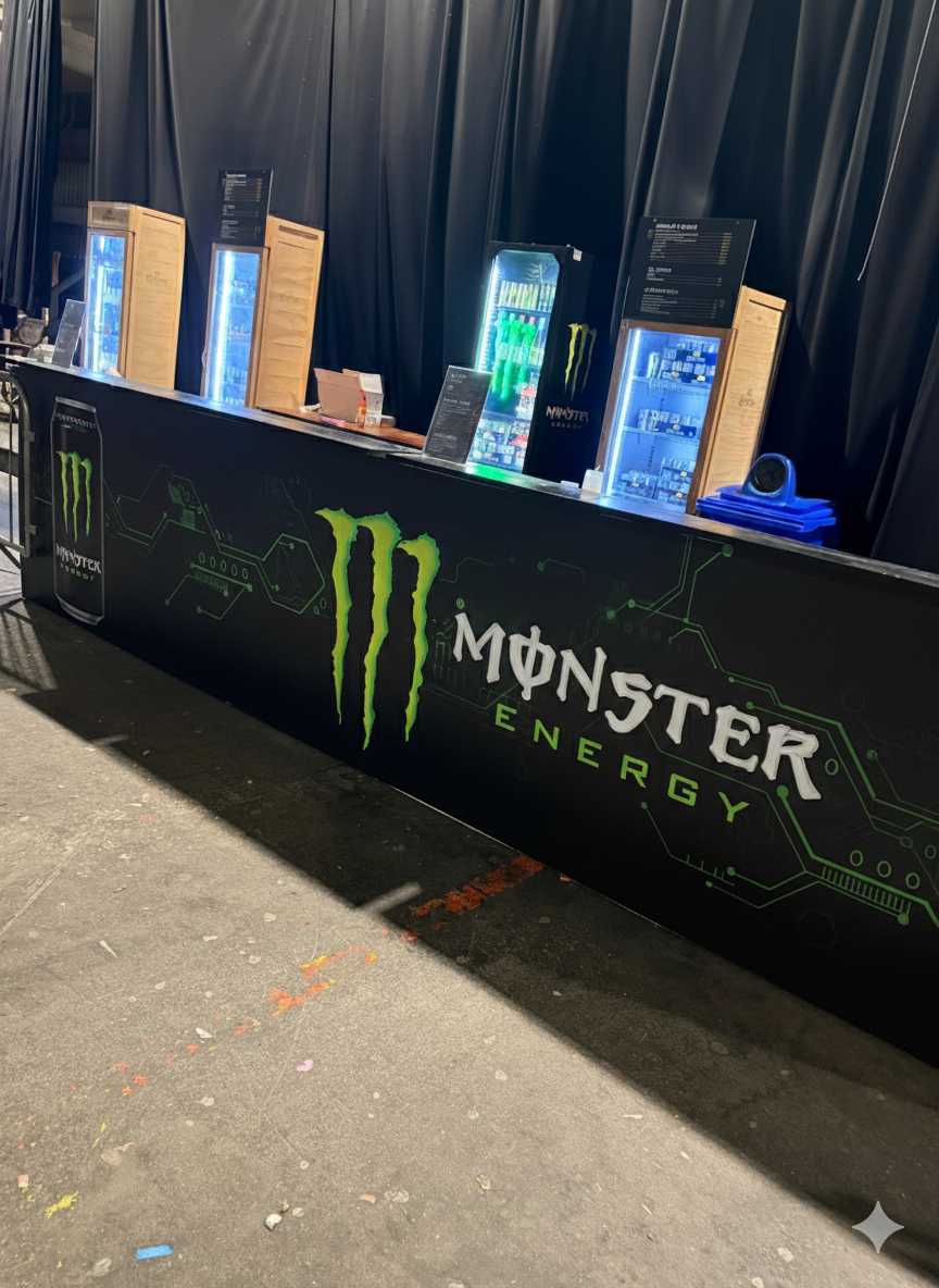 Bar med Monster Energy-dekor